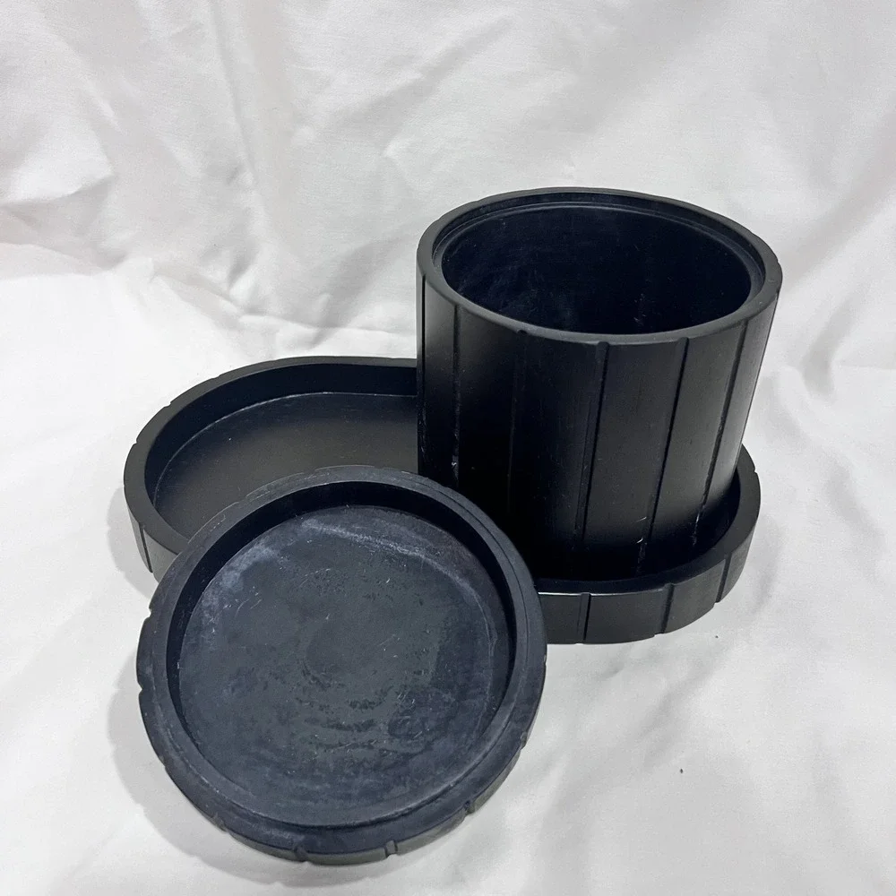 Haven 2 Piece Black Storage Jar and Vanity Tray For your Bathroom / Makeup Table